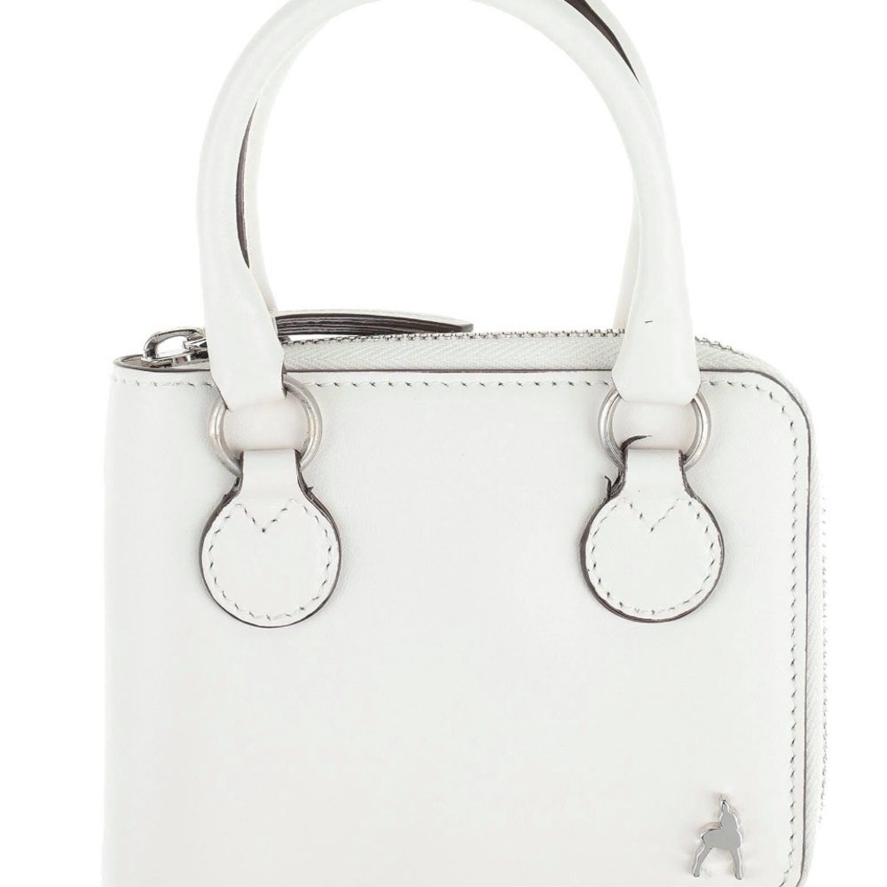 Marco Di Vincenzo Elegant White Leather wallet with straps